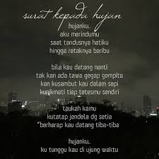 Puisi Surat Kepada Hujan Hujan Puisi Cinta Puisi