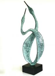 Bronze Water Birds Water Fowl Seabirds Sculptures Sculpture By Sculptor Gill Brown Titled River Dance Semi A Stone Sculpture Bird Statues Bird Sculpture