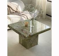 Mesa de centro de mármol con borde biselado Nodic, mesa de té central de  Jade de ónix para sala de estar, muebles de piedra Natural, mesa de centro  de ónix verde