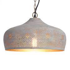 Gray Pierced Floral Metal Dome Pendant Lamp By World Market Pendant Lamp Lamp Affordable Pendant Lighting