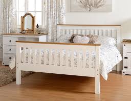 Monty Two Tone High Foot Double Bed Frame Bedroom Furniture For Sale Bed Frame Double Bed Frame