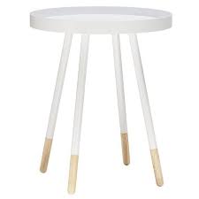 Accent Your Living Room Or Den In Mod Style With This Charming End Table Showcasing Dip Dyed Legs And A Bentwood Top Side Table End Tables Modern Side Table