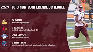 View the 2020 valparaiso football schedule at fbschedules.com. Four Non Conference Games Highlight 12 Game 2019 Football Schedule Eastern Kentucky University Athletics