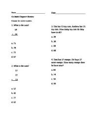 Quality free printables for students, teachers, and homeschoolers. Go Math Chapter 4 Grade 2 Review By Treats For The Teacher Tpt