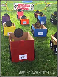 Diy Birthday Party In A Box Diy Monster Truck Box Cars Race Car Birthday Party Cars Theme Birthday Party Hotwheels Birthday Party