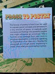 Prose To Poetry Writing Exercises Quiet Moments Emotions