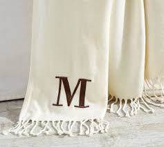 Rae dunn 50 x 60 plush throw blanket with blessed. Personalized Hand Knotted Fringe Throws Pottery Barn