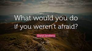I am inspired reading about your journey of conquering your fears. Sheryl Sandberg Quote What Would You Do If You Weren T Afraid