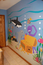 Wandmalerei Unterwasserwelt Tiere Und Piratenschatz Wandbild Wand Kinder Zimmer Kinderzimmer