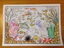 The theme in 2021 is 'life and livelihoods'. Lauha Mohamed Age 13 Drawing Competition Ocean Day Drawings