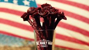 Beef jerky flower bouquet from manly man co. Beef Jerky Flowers A Valentine S Gift Any Guy Will Appreciate
