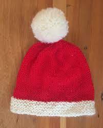 Here Is A Relatively Quick Knit For A Santa Hat Perfect For Photo Shoots Or A Photo Santa Hat Pattern Baby Hat Knitting Pattern Beanie Knitting Patterns Free