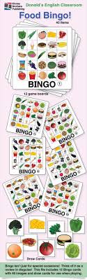 Food Bingo Esl Games Game Food Bingo