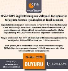 Maybe you would like to learn more about one of these? Osym On Twitter Kpss 2020 5 Saglik Bakanliginin Sozlesmeli Pozisyonlarina Yerlestirme Yapmak Icin Adaylardan Tercih Alinmasi Https T Co Vousv5t1gi Https T Co Pfzxtxyqbl
