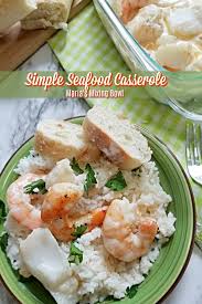This recipe for seafood casserole is so cheesy and creamy your family or guests will be sure to want seconds. Simple Seafood Casserole Maria S Mixing Bowl Simple Seafood Casserole