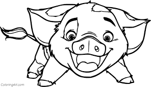 Pua heihei happy coloring page | wecoloringpage.com. Pua The Piglet From Moana Coloring Page Coloringall