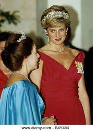 Princess Margaret With Princess Diana Having Dinner For President Of Italy Stock Image Princess Diana Family Princess Diana Pictures Princess Diana