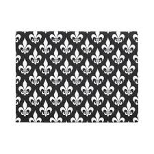 Black And White Doormat Fleur De Lis Pattern Black Amp White Doormat Door Mat Personalized Door Mats Pattern