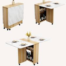 Storage Wooden Dining Table With Wheels Movable Living Room Fold Kitchen Tables Furniture Eco Friendly Computer Desk Wall Table Dining Tables Aliexpress In 2020 Space Saving Dining Table Wooden Dining Tables