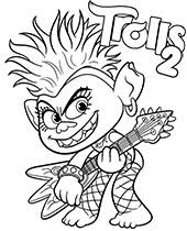 She wears her hair in ponytail for most of the film with a light blue rubber band. Poppy With Branch Coloring Page Trolls