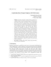 Pdf Leadership Styles Navigate Employee Job Performance