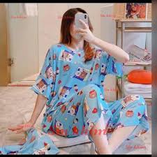 Rak gantung serbaguna/rak baju gantung portable/stand hanger jemuran baju ah ini bisa jadi. Baju Tidur Setelan Atasan Kaos Kaus Tangan Lengan Pendek Celana Panjang Gantung Katung Cewe Stelan Cewek