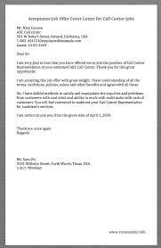 Here Is A Sample Acceptance Job Offer Cover Letter For Call Center Jobs Cover Letter For Call Center Jobs Job Cover Letter Cover Letter For Resume Cover Letter
