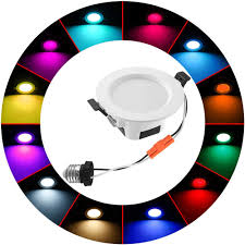 These fixtures are mounted in the ceiling (or wall) as opposed to on the wall (or ceiling). Buy Smart Led Downlight Kit Fvtled 4pcs Wireless Bluetooth 5w 3 Inch Dimmable Recessed Spot Rgbwc Multicolor Color 5 In 1 Ceiling Spotlight Online In Taiwan B07w5f4sm5