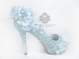 Elouise Soft Pale Powder Blue Organza Pearl And Crystal Flat 1 2 3 4 5 Or 6 Quot Inch Stiletto High Heel Shoe Blue Wedding Shoes Prom Shoes Prom Heels