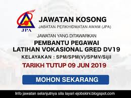 Jabatan perkhidmatan awam (jpa) lokasi kekosongan: Jawatan Kosong Jabatan Perkhidmatan Awam Jpa Tarikh Tutup 09 June 2019