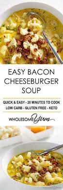 ***tastes just like a bacon cheeseburger***. Bacon Cheeseburger Soup Low Carb Gluten Free This Easy Bacon Cheeseburger Soup Recipe Is Like Cheeseburger Soup Low Carb Low Carb Soup Low Carb Meals Easy