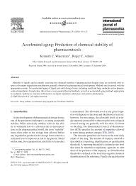 Import quality pharmaceutical chemicals supplied by experienced manufacturers at global sources. Pdf Accelerated Aging Prediction Of Chemical Stability Of Pharmaceuticals