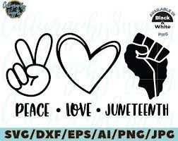 Download Peace Love Juneteenth Svg Freedom Day Svg Cut File Vinyl Decal Etsy