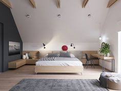 Auch in dieser wohnküche sorgt dunkle farbe auf der dachschräge für räumliche tiefe. 35 Schlafzimmer Mit Dachschrage Ideen Schlafzimmer Dachschrage Zimmer Schlafzimmer