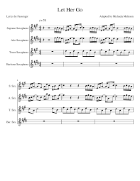 Let Her Go Sheet Music For Saxophone Alto Saxophone Tenor Saxophone Baritone Saxophone Soprano Saxophone Ensemble Musescore Com Followed by the chorus then: let her go sheet music for saxophone