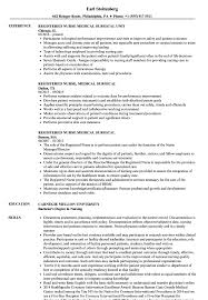 Registered Nurse Medical Surgical Resume Samples Velvet Jobs
