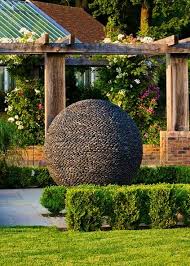 Extra Large Dark Planet Stone Sphere Repinned On Toby Designs Garden Spheres Garden Art Garden Landscape Design