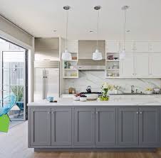 grey and white two tone kitchen from