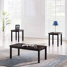 Includes coffee table and 2 end tables. Traditional Coffee Wood Tabletop Sofa Side End Tables With Mdf Panels Metal Frame Perfect For Living Room Accent Furniture 3 Pieces Cocktail Table Set Furniture Home Kitchen Fcteutonia05 De