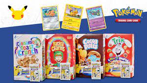 Whoever invented cinnamon toast crunch was going crazy in the recipe lab that day bro. Three Card Pokemon Tcg Booster Packs In General Mills Cereal Boxes Pokemon Com