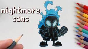 HOW TO DRAW NIGHTMARE SANS ( FRIDAY NIGHT FUNKIN VS INDIE CROSS V1 ) -  YouTube