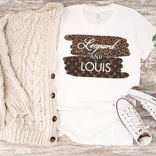 Leopard And Louis Vuitton Brush Stroke Patterns Sublimation Transfer Louis Vuitton T Shirt Screen Printing Shirts Louis Vuitton Shirt