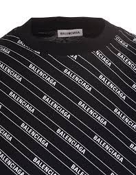 More than 384 products in stock. Regular Fit Black T Shirt With All Over Logo Woman Balenciaga Russocapri