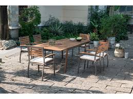 Table basse de jardin étagère rectangulaire cuba grège. Set Table Et Chaises De Jardin Thomas Acacia Vente De Jardin Conforama