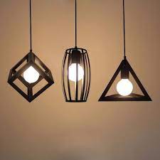 Northern Europe Polygonal Modern Simple Art Pendant Light Lighting E27 Holder Asma Lamba Lamba Retro
