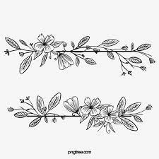 Black Hand Drawn Line Side Wedding Decoration With Plant Floral Border Border Clipart Wedding Ceremony Plant Vine Png Transparent Clipart Image And Psd File Tattoo Drawings Designs Tattoo Drawings Floral Border