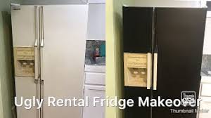 ugly rental fridge makeover with plasti