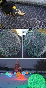 Use Green Plastic Instead Of Chicken Wire Diy Christmas Lights Light Balls Christmas Outdoor Christmas Decorations