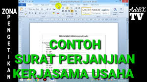 Kami yang bertanda tangan dibawah ini: Contoh Surat Perjanjian Kerjasama Supplier Doc Cute766