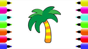 How To Draw Coconut Tree For Kids Tree Drawing For Kids Coconut Tree Drawing Tree Drawing